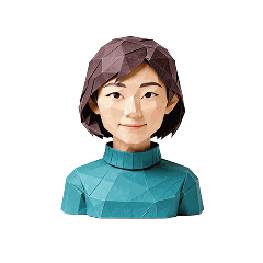 Executive assistant AI - origami portrait in teal