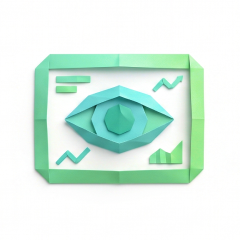 Real-time observability - origami eye representing live monitoring dashboards